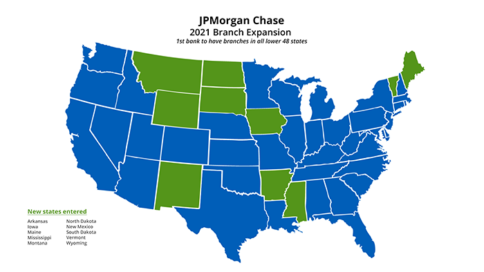 Chase Expands Retail Branches to All Lower 48 States