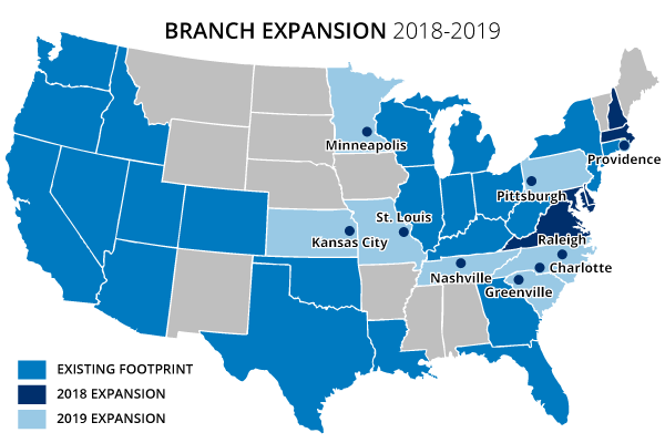 Chase Locations Map Map Of The World   US 2019 Expansion Map External 